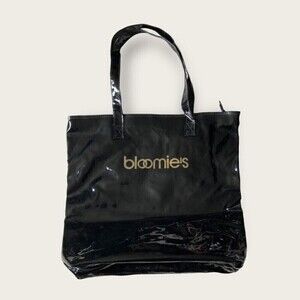 Vintage Bloomies Patent Thick Vinyl Shopping Bag Bloomingdale’s Shopper Tote